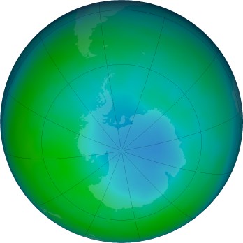 Antarctic ozone map for 2020-06